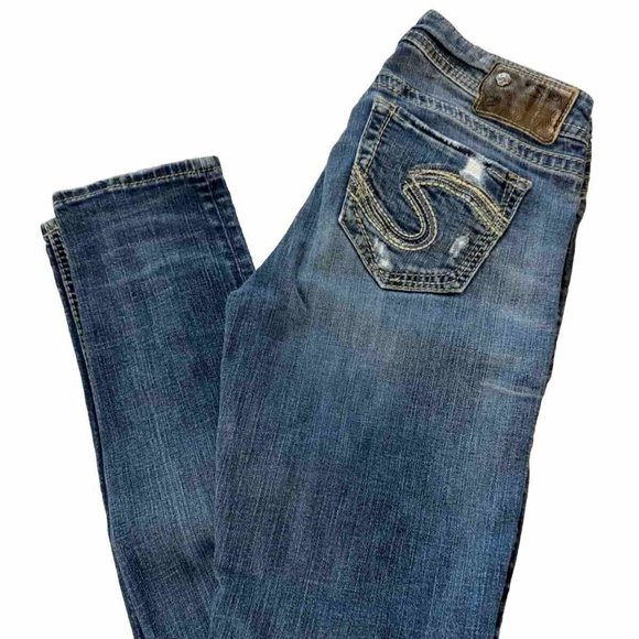Buckle Silver Jeans Tuesday Mid‎ Rise Skinny Super Stretch Denim Size 26 (27x30) - Picture 1 of 8